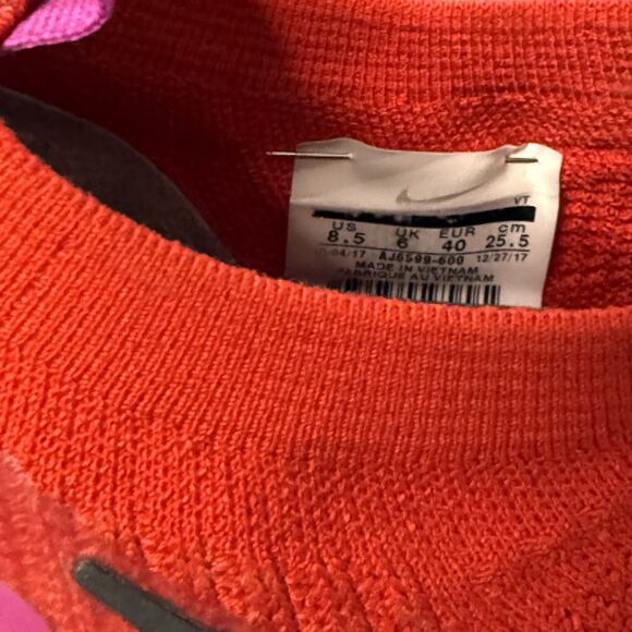 2018 NIKE AIR VAPORMAX KF MOC 2 AJ6599 600 UNIVERSITY RED 8.5 MAX 1 FORCE 180 90 - Picture 6 of 8